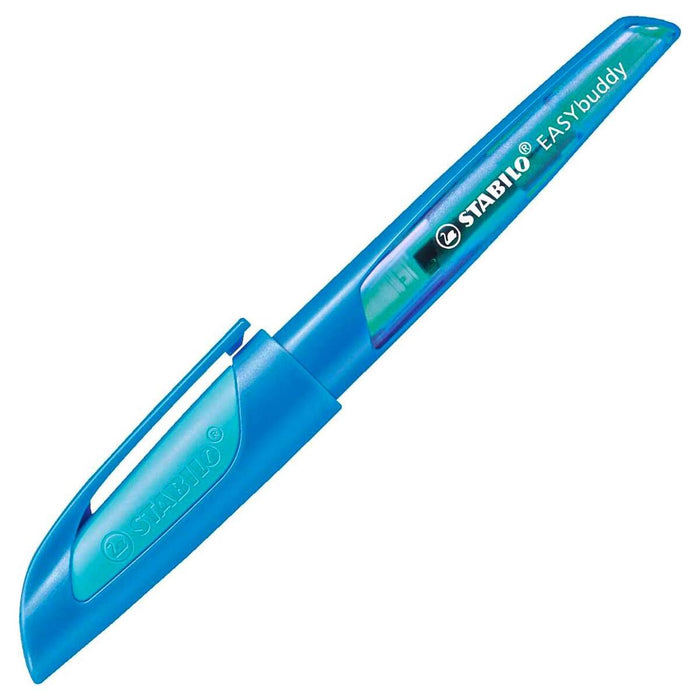 STABILO EASYbuddy Ergonomic Refillable School Fountain Pen 'L' Nib Blue Left Handed Grip