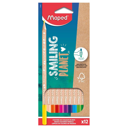 Maped Smiling Planet Wood Coloured Pencils (12 Pack)
