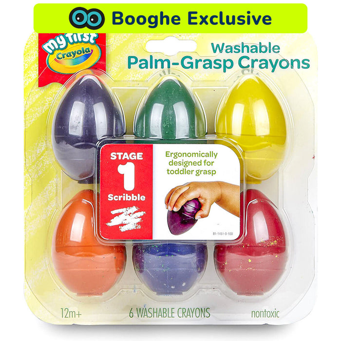 Crayola My First Washable Palm-Grasp Crayons Pack of 6