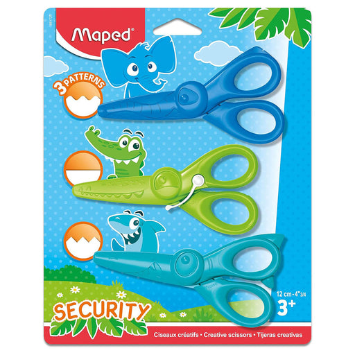 Maped KidiCraft 12cm Scissors with Different Cutting Patterns (3 Pack)