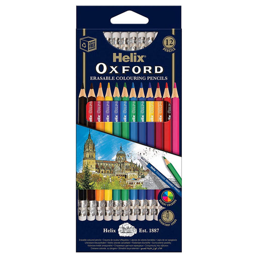 Helix Oxford 12 Erasable Colouring Pencils
