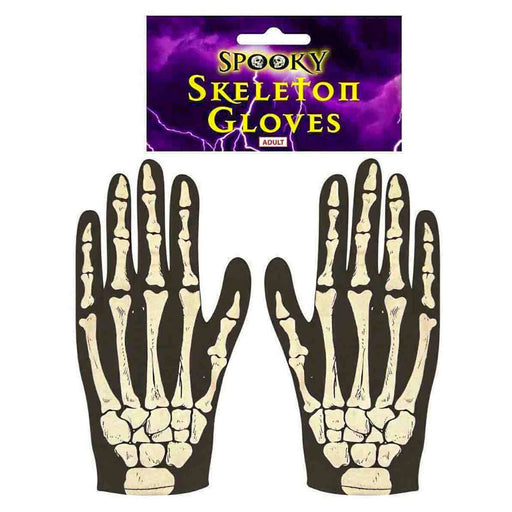 Spooky Skeleton Gloves Adult Size Small
