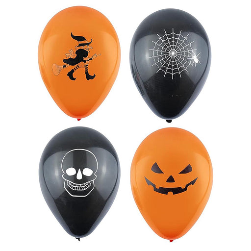 Halloween Balloons 23cm Orange and Black 12 Pack