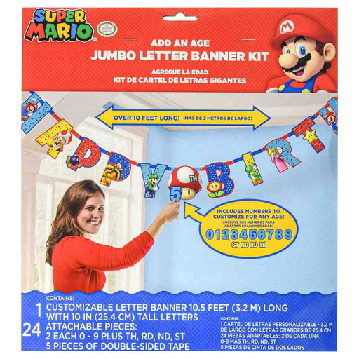 Super Mario Add an Age Jumbo Letter Banner Kit