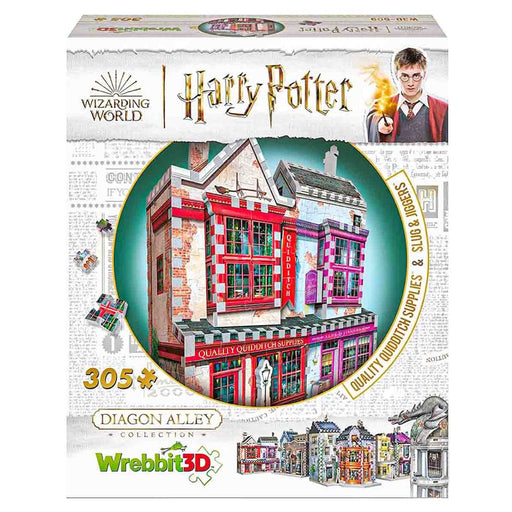Wrebbit 3D Harry P:otter: Diagon Alley Collection: Quidditch Supplies & Slug & Jiggers 305 Piece Puzzle