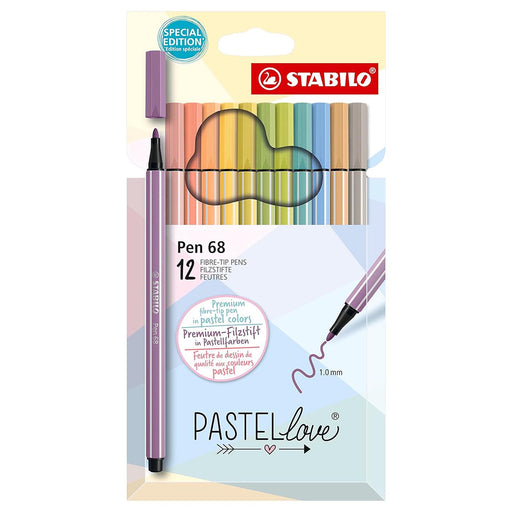 STABILO pen 68 Pastellove Premium Fibre-Tip Pens (12 Pack)