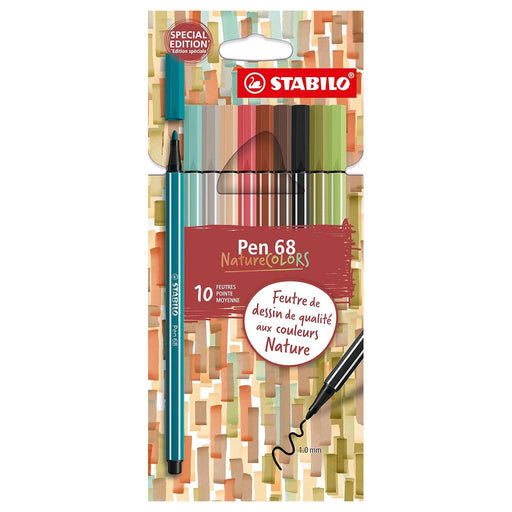STABILO Pen 68 NatureCOLORS Premium Felt-Tip Pens (10 Pack)