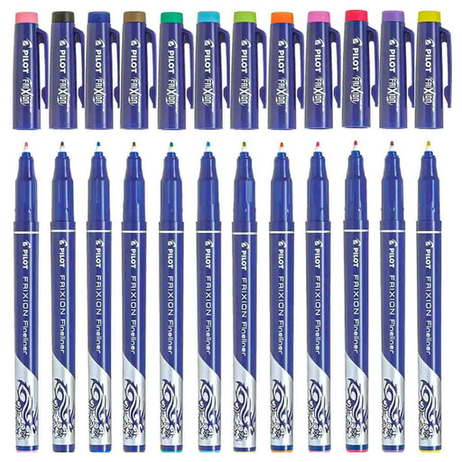 Pilot FriXion Fineliner F 1.3 Erasable Writing Felt-tip Coloured Pens (8 Pack)