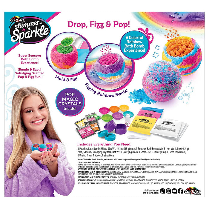 Shimmer 'n Sparkle Rainbow Popping Bath Bombs Set