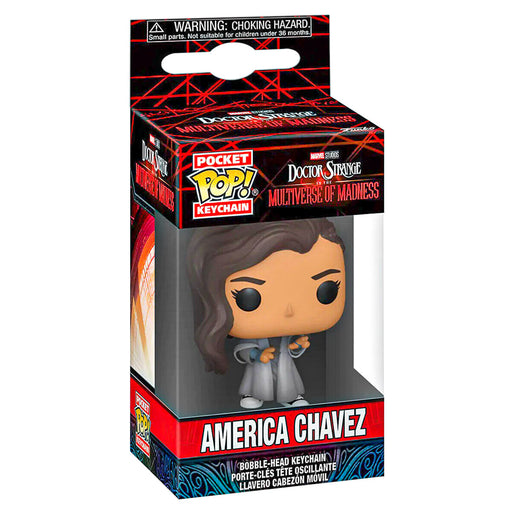 Funko Pop! Pocket Keychain Marvel Doctor Strange in the Multiverse of Madness: America Chavez with Cloak Bobble-Head Figure