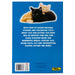 Cats Sticker Book back with blue background and white text, with black and ginger kitten image 