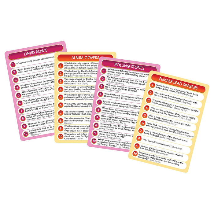 Top Trivia Music Card Game
