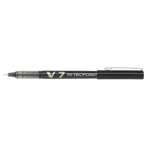  Pilot V7 Hi-Tecpoint M 0.7 Black Rollerball Pen (5 Pack)