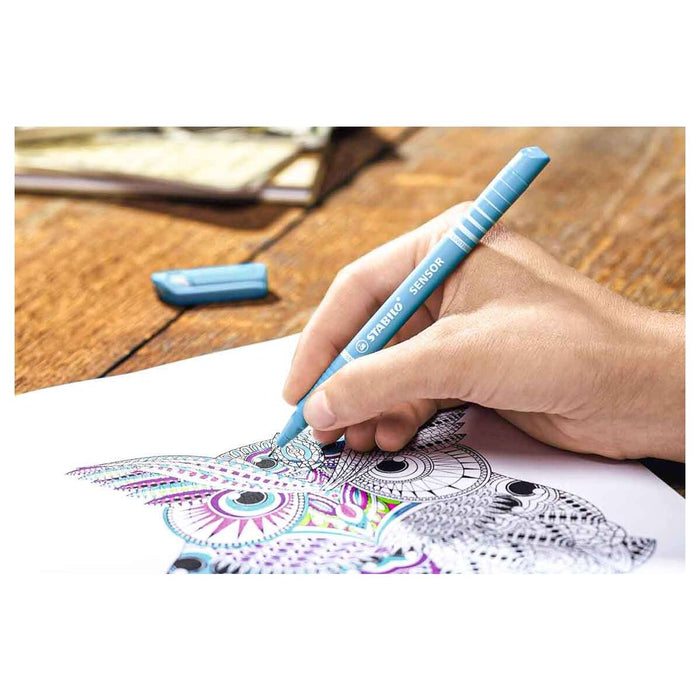 STABILO SENSOR F fineliner Pens Light Green, Turquoise, Pink, Lilac (4 Pack)