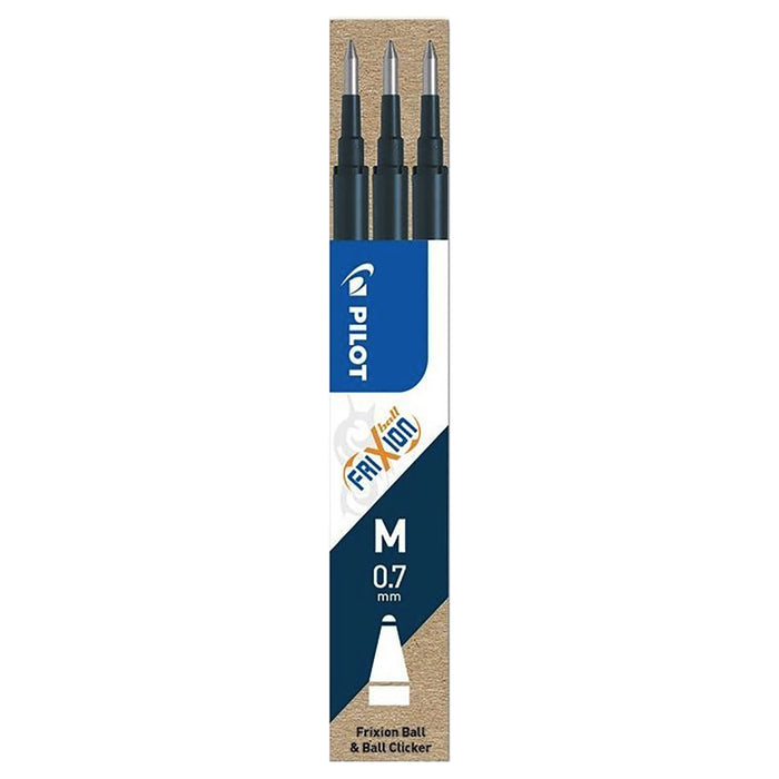 Pilot FriXion Ball & Ball Clicker M Black Ink Refills (3 Pack)