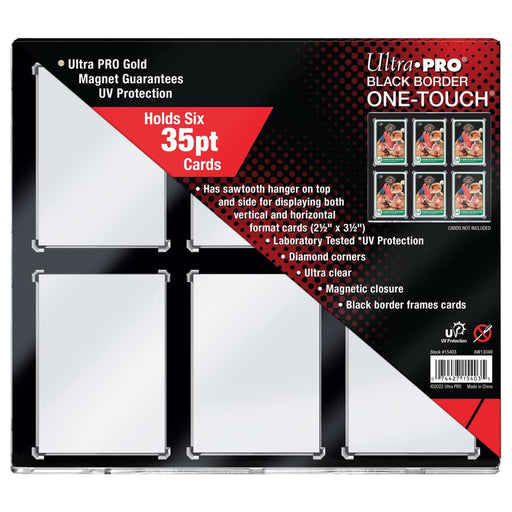 Ultra-PRO Black Border One-Touch 6-Card Magnetic Holder 