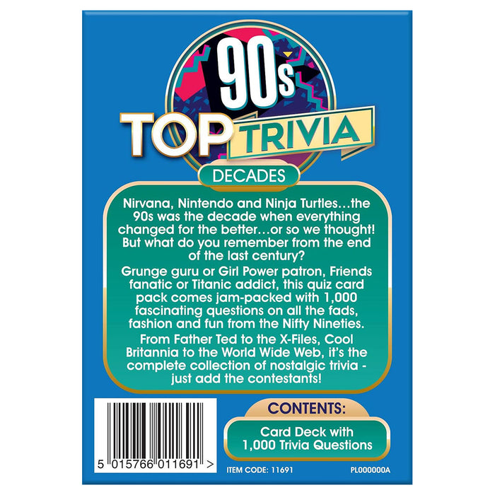 Top Trivia Decades 90s Card Game