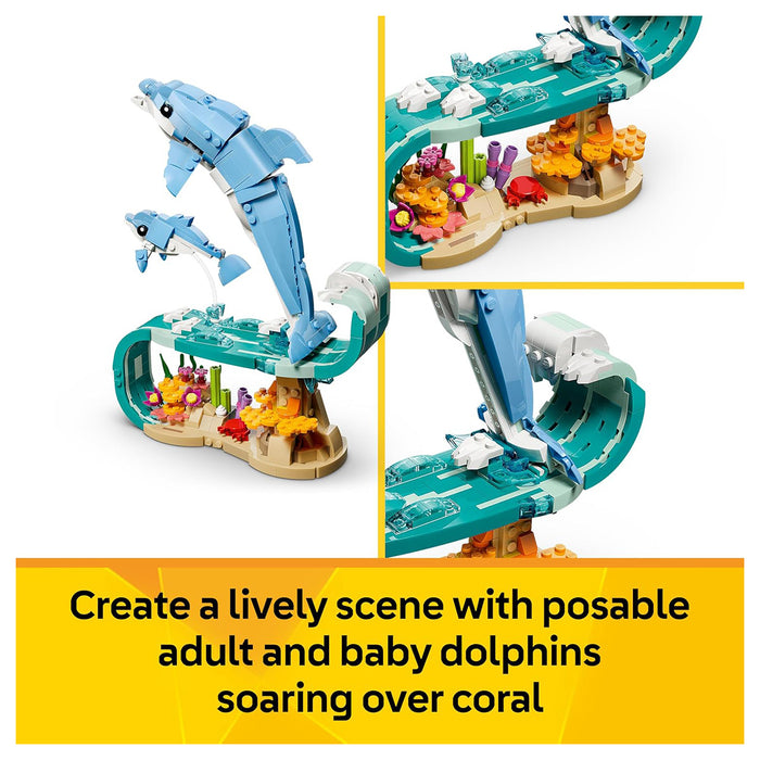 LEGO Creator 3 in 1 Sea Animals: Beautiful Dolphins Building Set