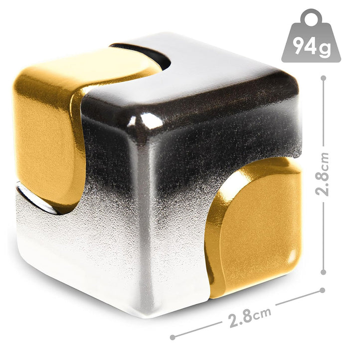 Bopster Cube Spinner Silver & Gold Fidget Toy 