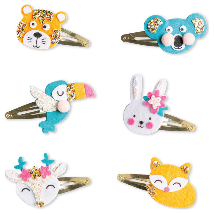 Janod 6 Glittery Animal Hairclips to Make Kit