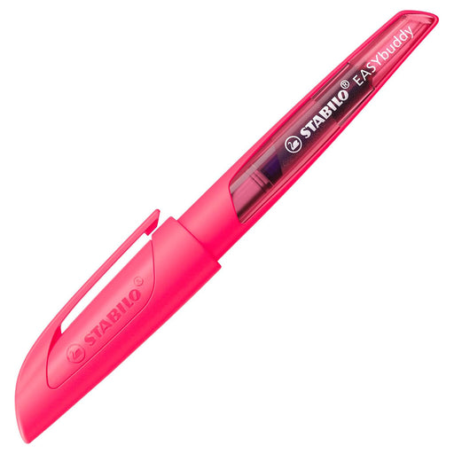 STABILO EASYbuddy NEON Pink Fountain Pen with Blue Ink Cartridge