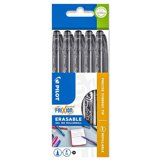 Pilot FriXion Point F 0.5 Erasable Black Gel Ink Rollerball Pen (5 Pack)