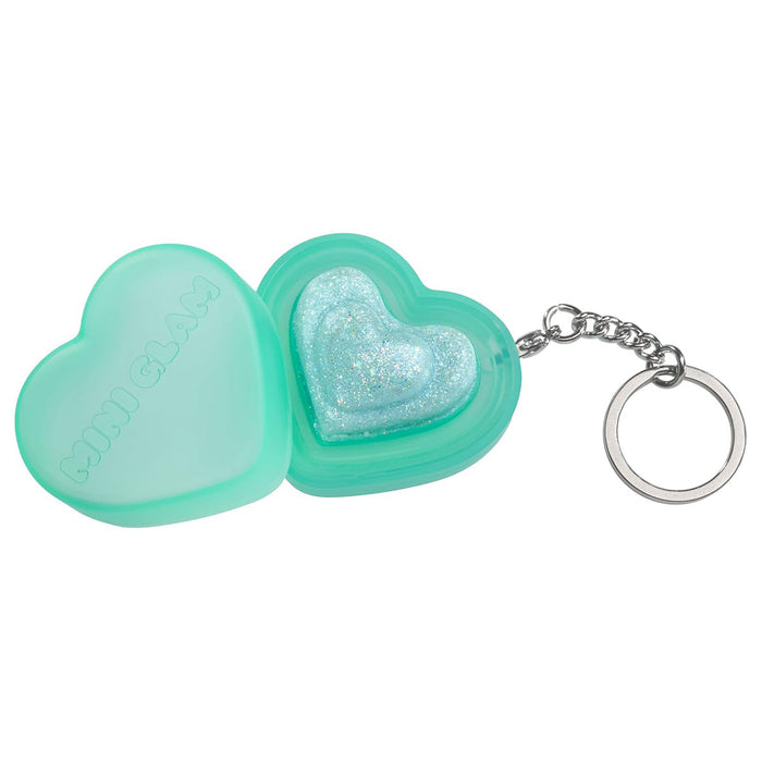 Mini Glam Heart Glitter Balm Fuzzy Slippers Keychain