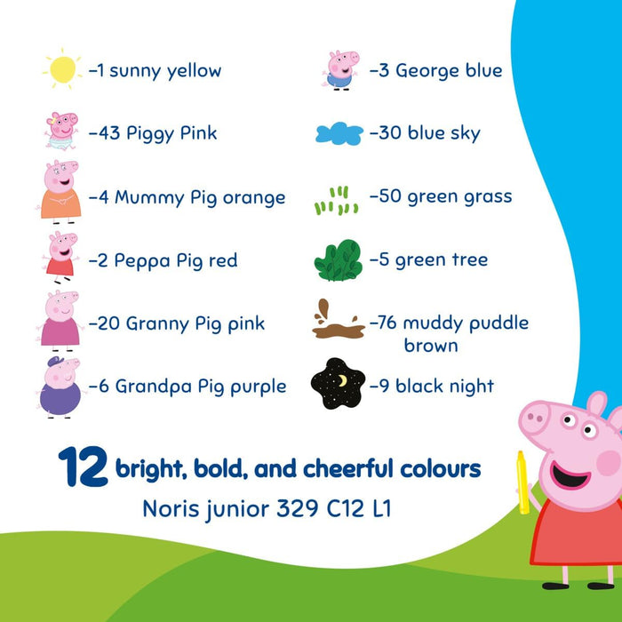 Staedtler Peppa Pig Noris Junior Fibre-Tip Pens (12 Pack)