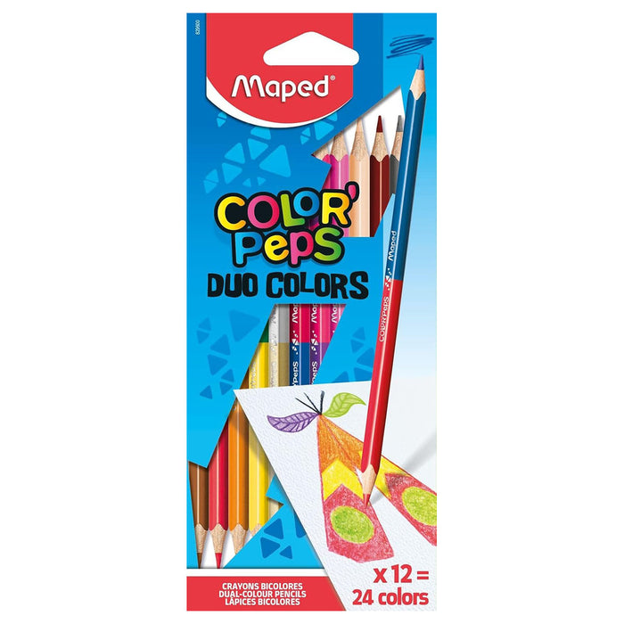 Color Peps Set Maped COLOR'PEPS Duo Colours Pencils (12 Pack) — Booghe