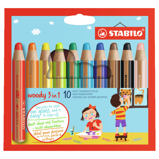STABILO woody 3-in-1 Multi-Talented Pencils (10 Pack)