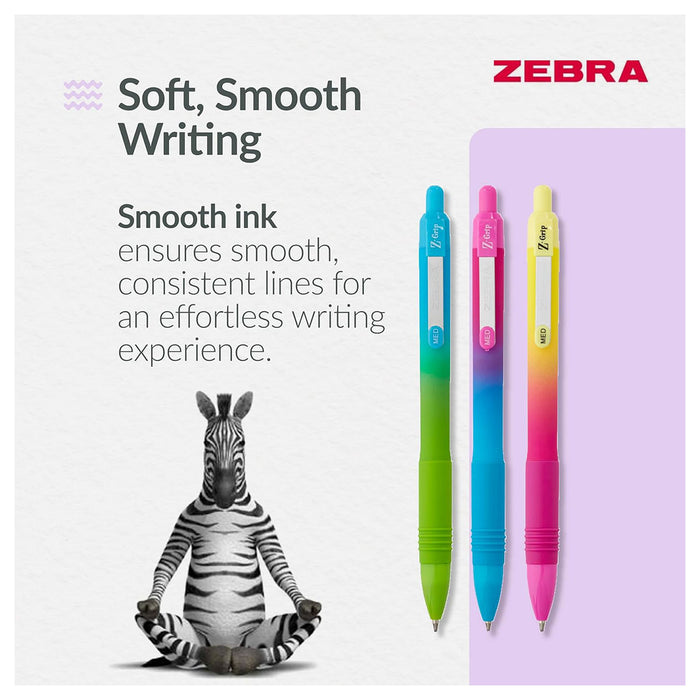 Zebra Pens Z-Grip Ballpoint Soft Touch 3pk Black ink