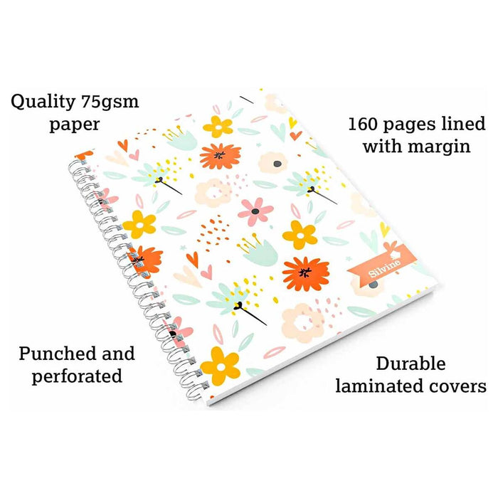 Silvine Marlene West 'Hearts and Flowers' A5 Notebook 160 Pages (styles vary)