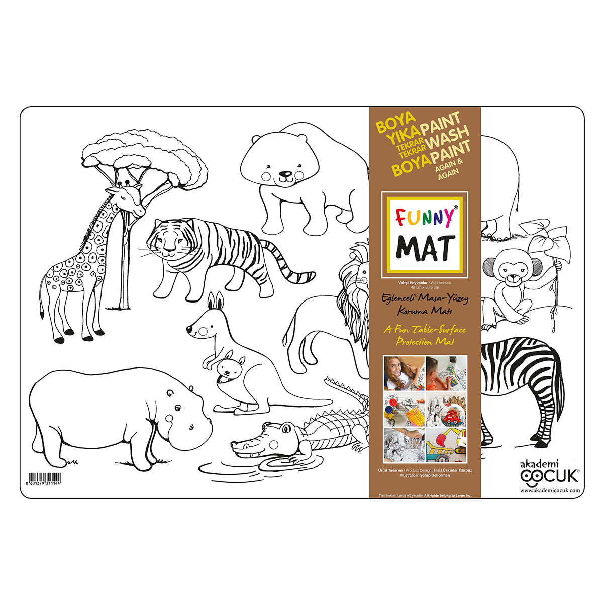 Funny Mat Wild Animals Colouring Protection Mat — Booghe