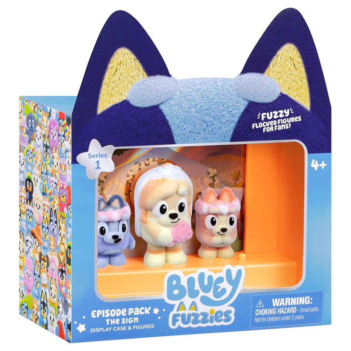 Bluey Fuzzies Episode Pack: The Sign Display Case & Figures