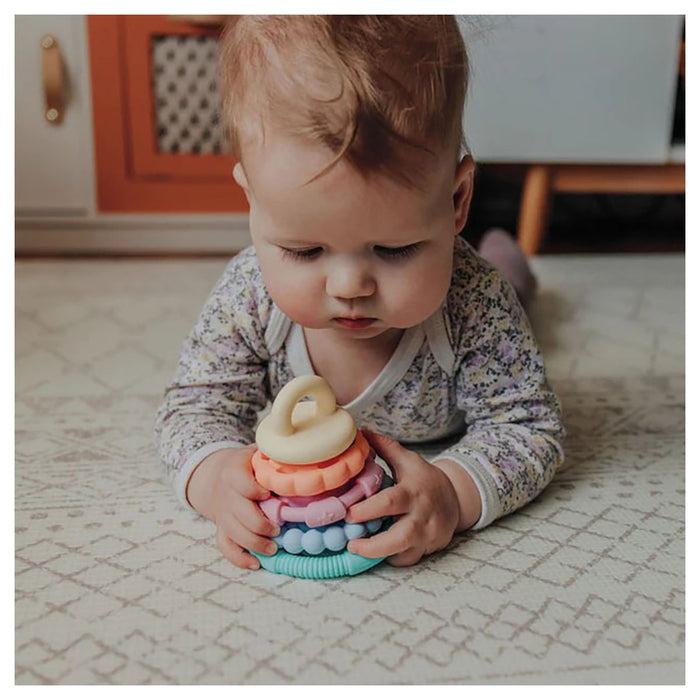 Jellystone Designs Rainbow Stacker Silicone Teether & Toy Pastel