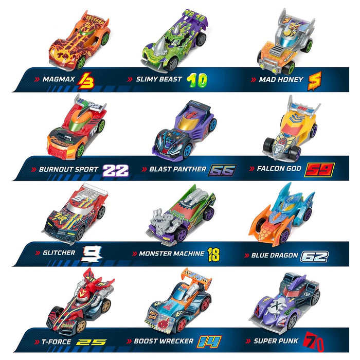 T-Racers Mix 'N Race Cars - Burnout Sport - Blast Panther - Falcon God (3 Pack)