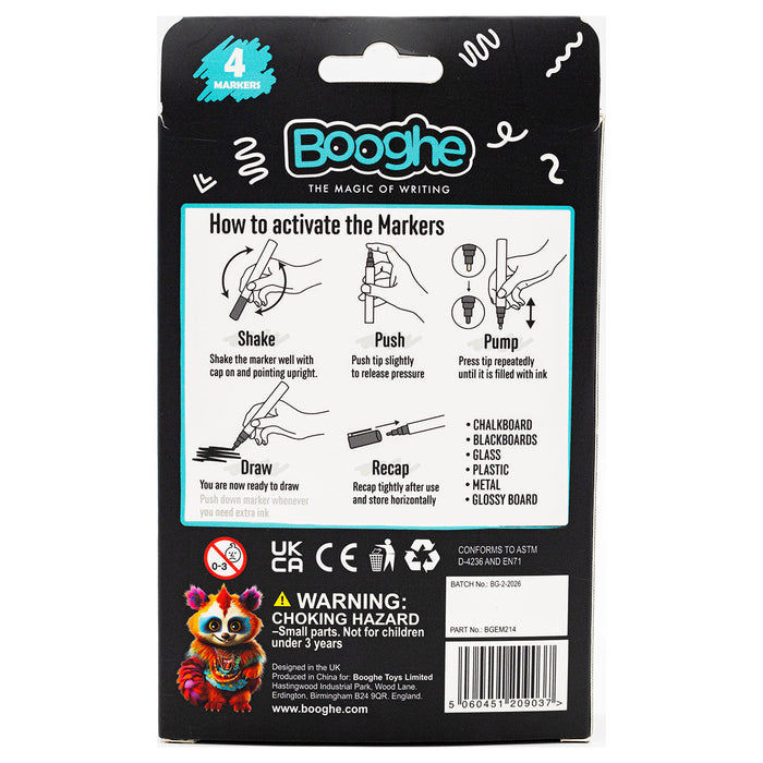 White Chalk Markers Jumbo Tip 15mm 4 Pack