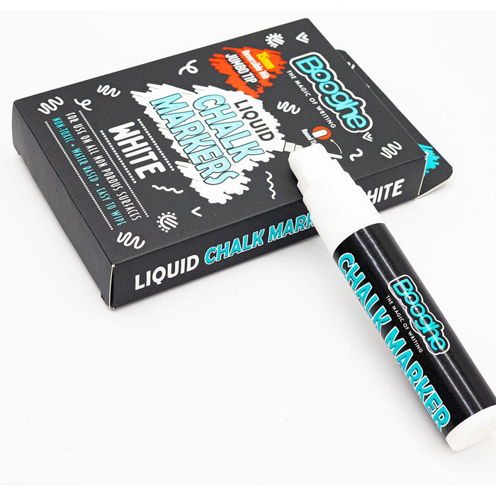 White Chalk Markers Jumbo Tip 15mm 4 Pack