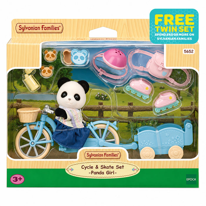 Sylvanian Families Cycle & Skate Set Panda Girl Playset