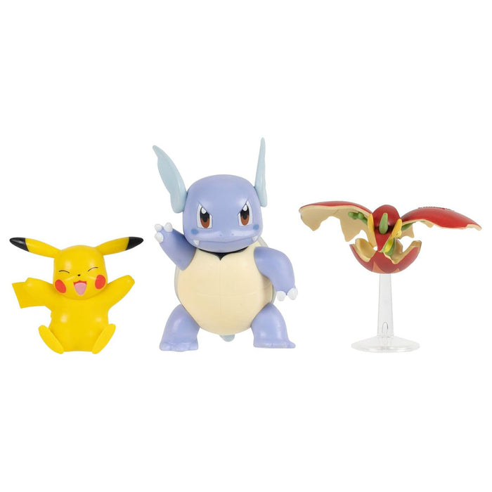 Pokémon Pikachu, Wartortle & Flapple Battle Figure Set 