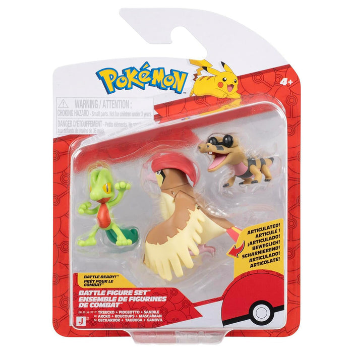 Pokémon Treecko, Pidgeotto & Sandile Battle Figure Set 