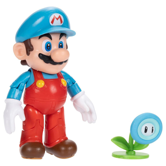 Super Mario Ice Mario with Ice Flower 4" Figure