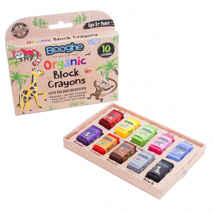 Booghe Organic Block Crayons (Pack of 10)