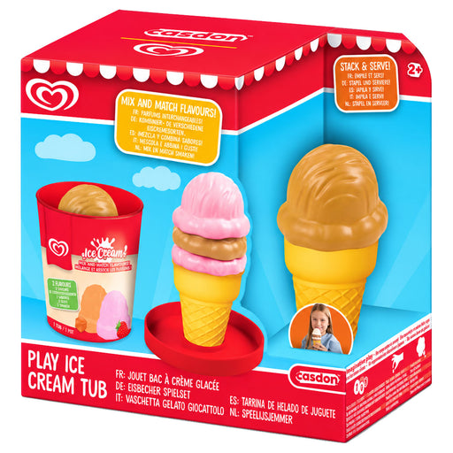 Walls Toy Play Ice Cream Tub Strawberry & Caramel Set