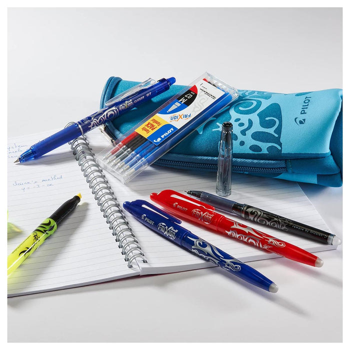  Pilot FriXion Ball Erasable Gel Ink Rollerball Black/Red/Green,Violet/Pink Pens (5 Pack)