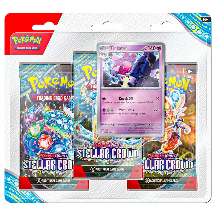 Pokémon TCG: Scarlet & Violet: Stellar Crown Checklane 3 Pack - Tinkaton