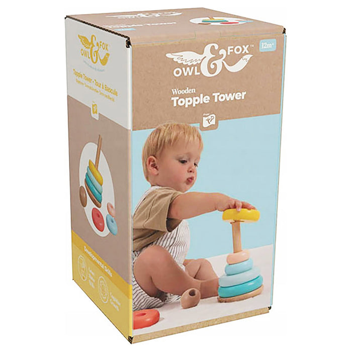 Owl & Fox Wooden Topple Tower