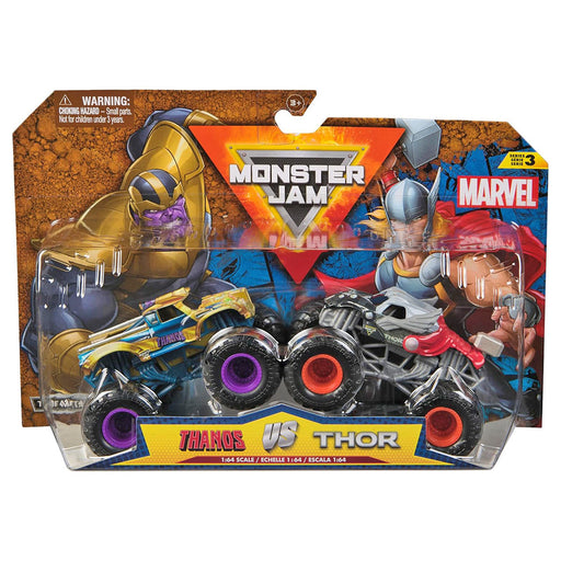 Monster Jam Marvel Thanos Vs Thor 1:64 Tucks (2 Pack)
