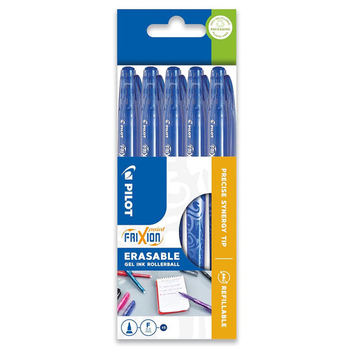 Pilot FriXion Point Erasable and Refillable Blue Pens (5 Pack)