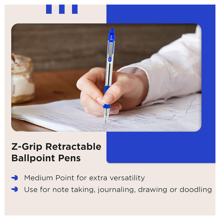 Zebra Z-Grip Ballpoint 8 Pack Blue ink